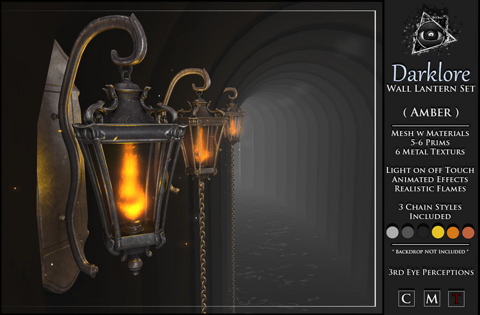 Darklore Wall Lantern Amber