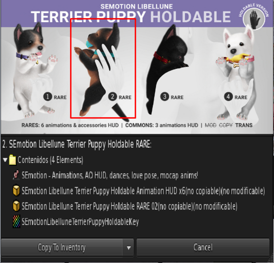 2. SEmotion Libellune Terrier Puppy Holdable RARE