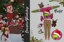 C/W Outfit Christmas Deer Pink Lime Rebirth
