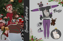 C/W Outfit Christmas Deer Gray Pink