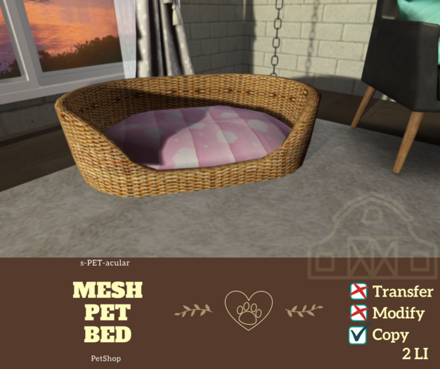 Mesh Pet Basket Pink Clouds