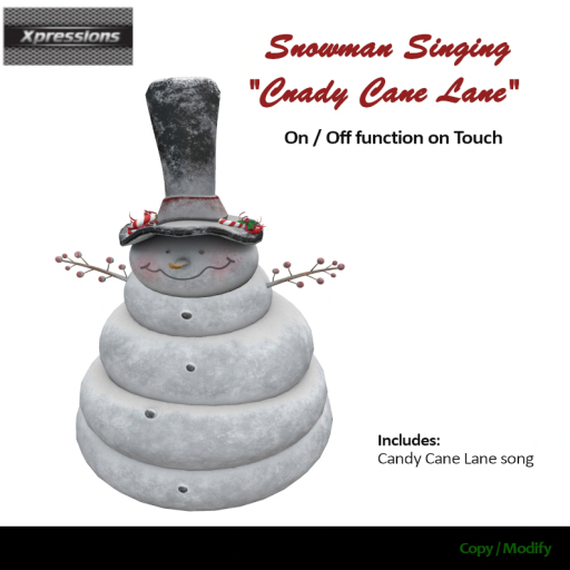 [Xprs] - Snowman Singing Candy Cane Lane