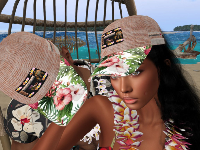 SAMOA ISLANDS  CAP Beige- green (with resizer)