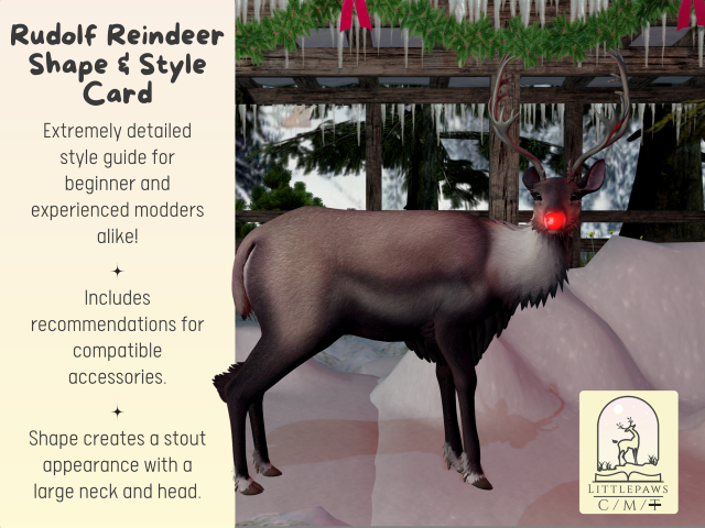 Rudolf Reindeer Shape & Style Card - Littlepaws