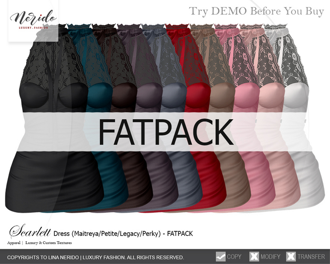 ~Nerido~ Scarlett Dress-FATPACK