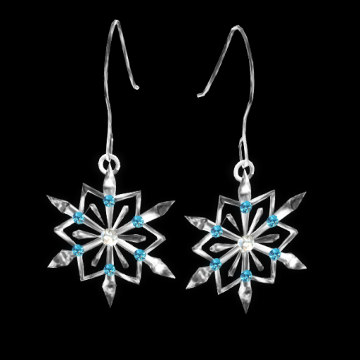 Holiday GIFT - Silver Snowflake Earrings