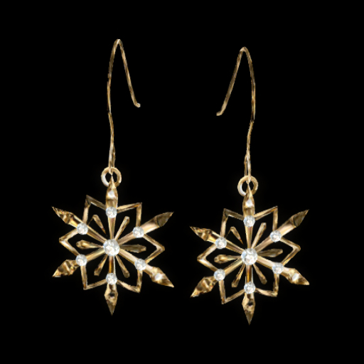 Holiday GIFT - Gold Snowflake Earrings