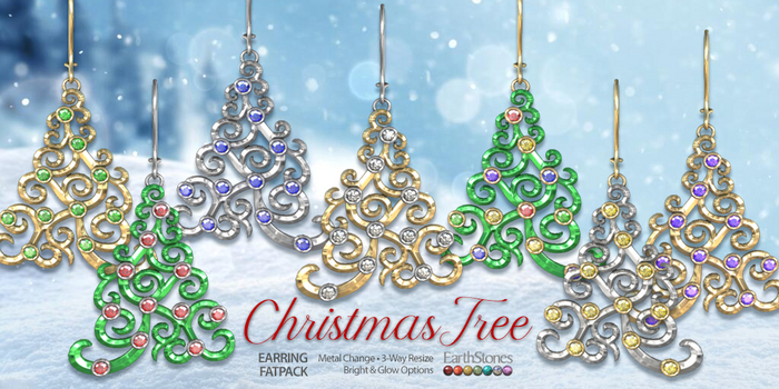 EarthStones Christmas Tree Earrings ~ Fatpack