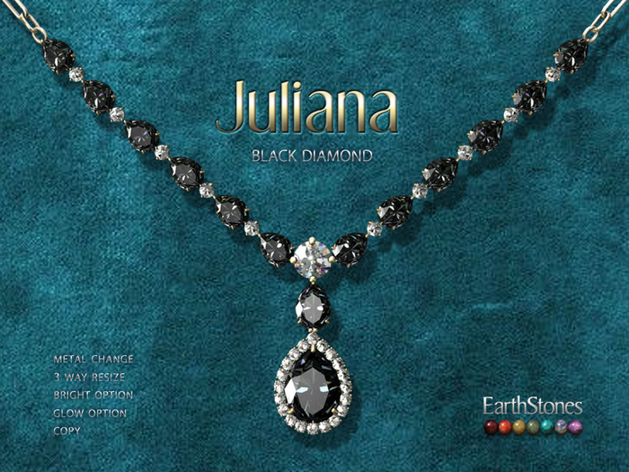 EarthStones Juliana Necklace ~ Black Diamond
