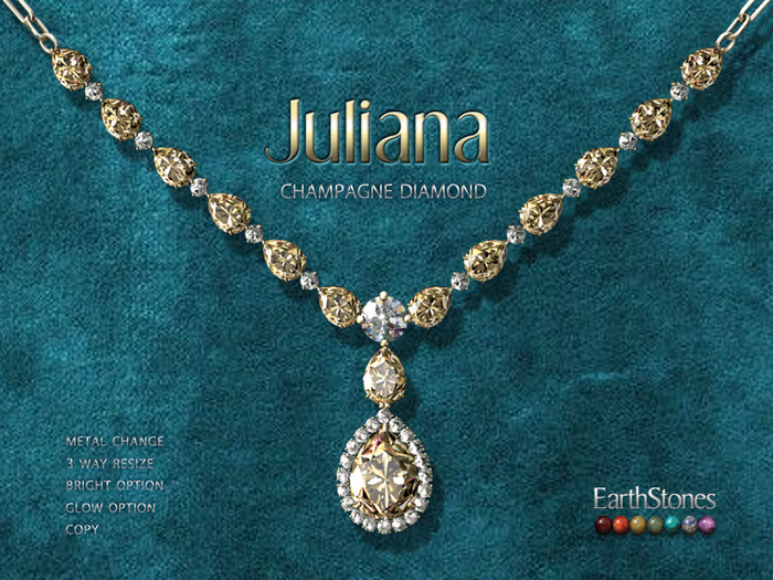 EarthStones Juliana Necklace ~ Champagne Diamond