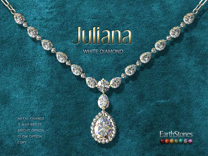 EarthStones Juliana Necklace ~ White Diamond