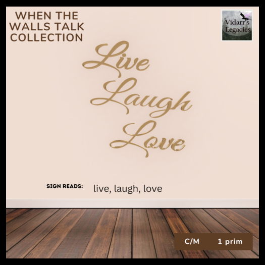 [Vidarr's Legacies] Live Love Laugh Sign