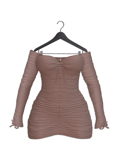VINYL - Stellar Ruched Dress Pak Tan