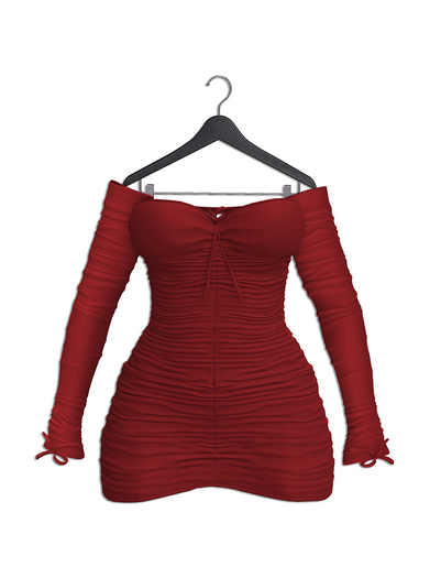 VINYL - Stellar Ruched Dress Pak Red