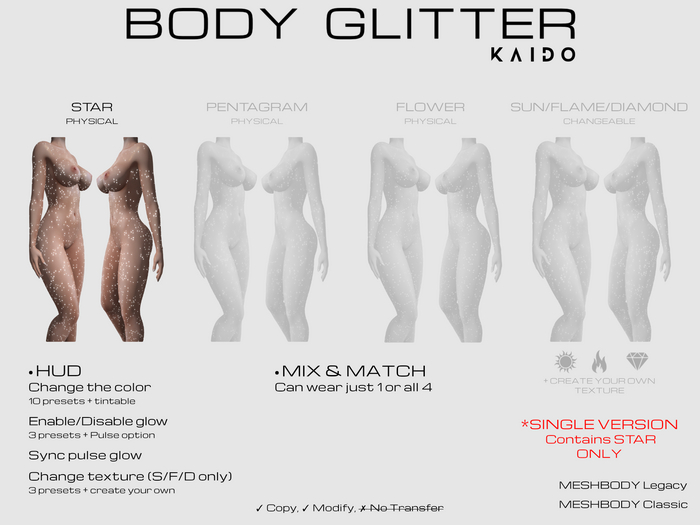 KAIDO - Body Glitter STAR