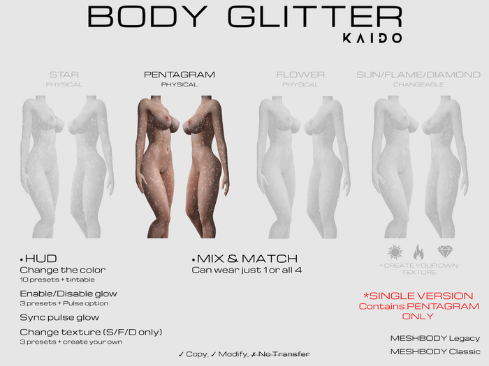 KAIDO - Body Glitter PENTAGRAM