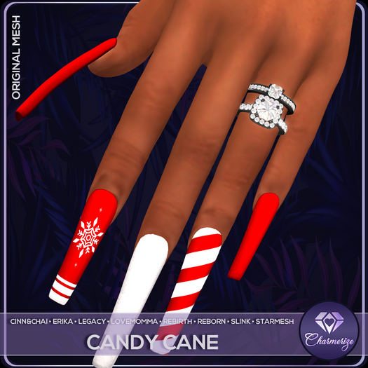 Candy Cane - Coffin Nails