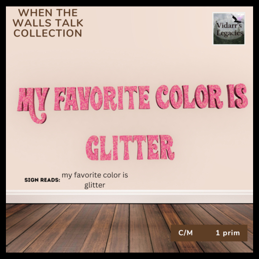 [Vidarr's Legacies] Fav Color Glitter Sign