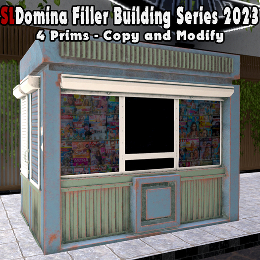 Filler Building - SLDomina Filler Building Newspaper Kiosk - Copy/Mod 4 prims