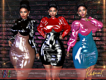 Kismet Exclusive Latex PVC,Puff Sleeves Pencil Dress,70+ Colors, .Luna Chelsea,,Latex dress,latex dress,latex dress