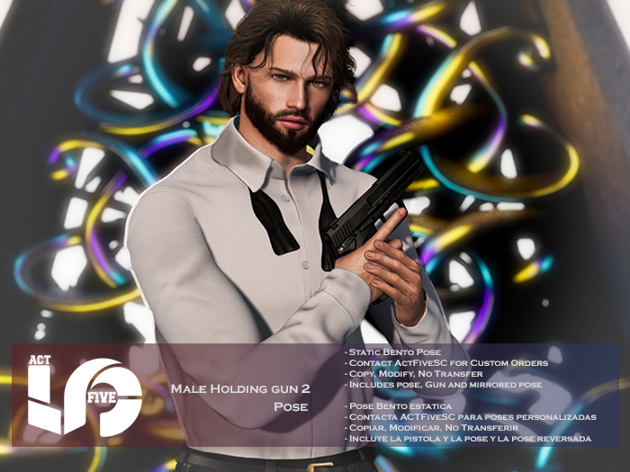 ACT5-1014-Male Holding Gun 2 Pose BOXED