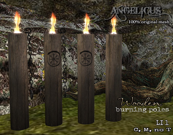 :ANGELICUS: Wooden burning poles 