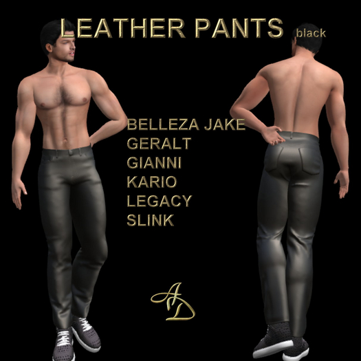 LEATHER PANTS black