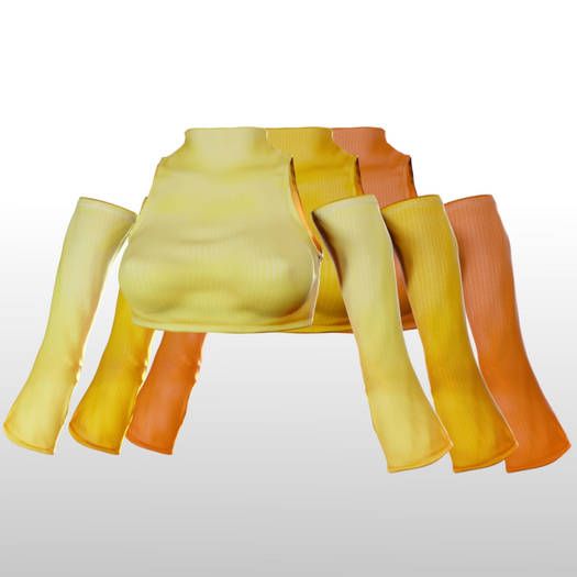 : mercurial : ribbed crop top : yellow
