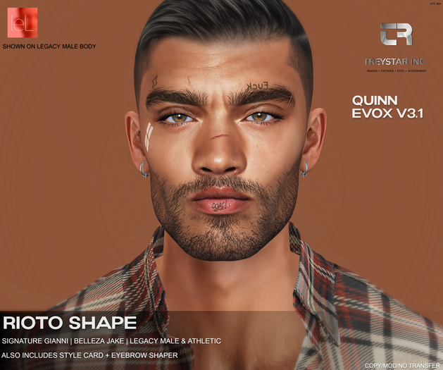 { Treystar Inc. } - Lelutka Quinn EvoX shape Rioto