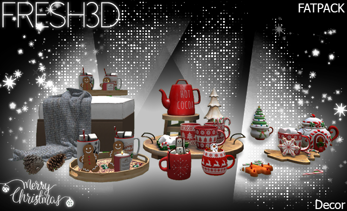 FRESH3D Xmas kitchen decor FATPACK
