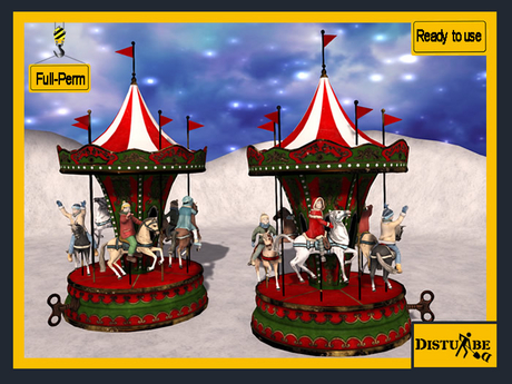 Large christmas carousel music box