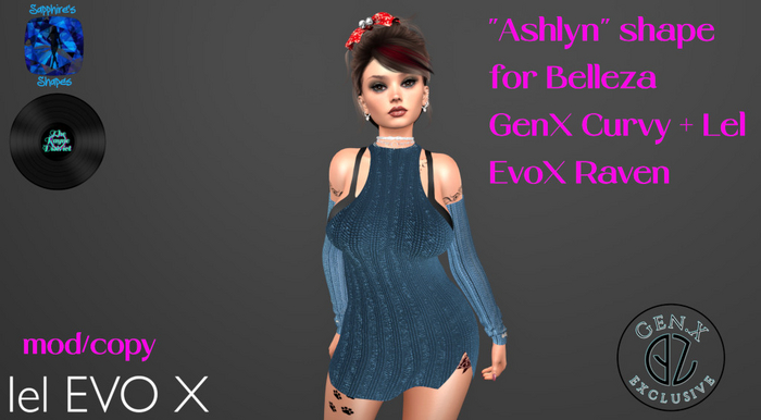 "Ash" for GenX Curvy Lel Raven