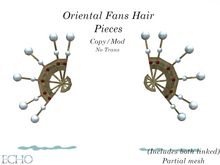 Echo Designs - Oriental Fans Hair Pieces 