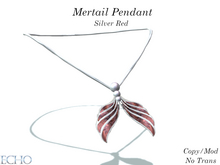 Echo Designs - Mertail Pendant - Silver Red 