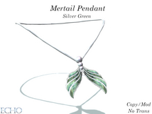 Echo Designs - Mertail Pendant - Silver Green 