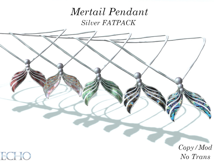 Echo Designs - Mertail Pendant - Silver FATPACK