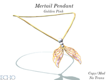 Echo Designs - Mertail Pendant - Golden Pink