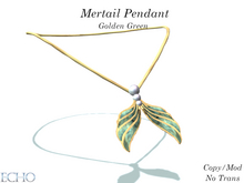 Echo Designs - Mertail Pendant - Golden Green
