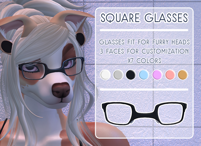 :: wickedpup :: SQUARE GLASSES // FURRY