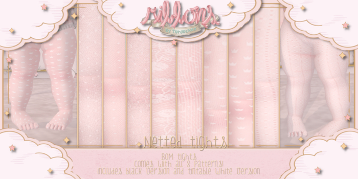 {Ribbons} Netted Tights {Box}