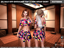 [S] Jale Off-Shoulder Top & Mini Wrap Skirt Patterns