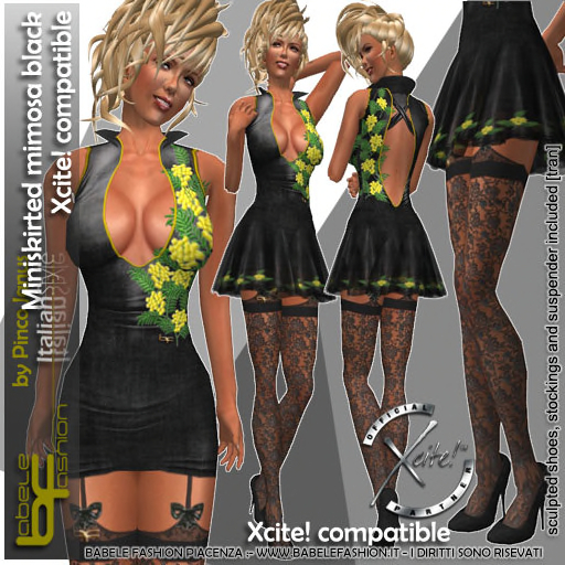 Babele Fashion Miniskirted Mimosa Black