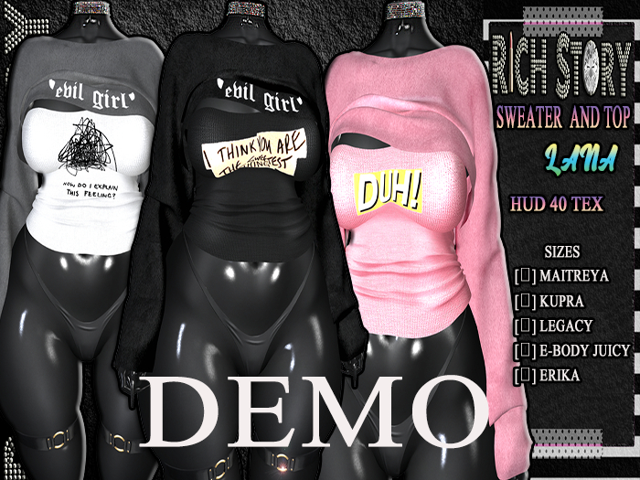 DEMO RICH STORY  SWEATER  AND TOP LANA-HUD 40 TEX  DEMO