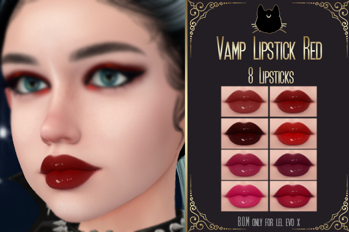 *K* Vamp red lipstick