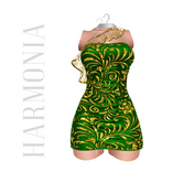 Green Gold Satin Dress
