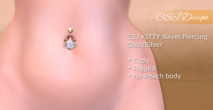 CSJ Kitty Belly Piercing (Peach)