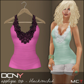 DCNY Applique Top in Black/Orchid