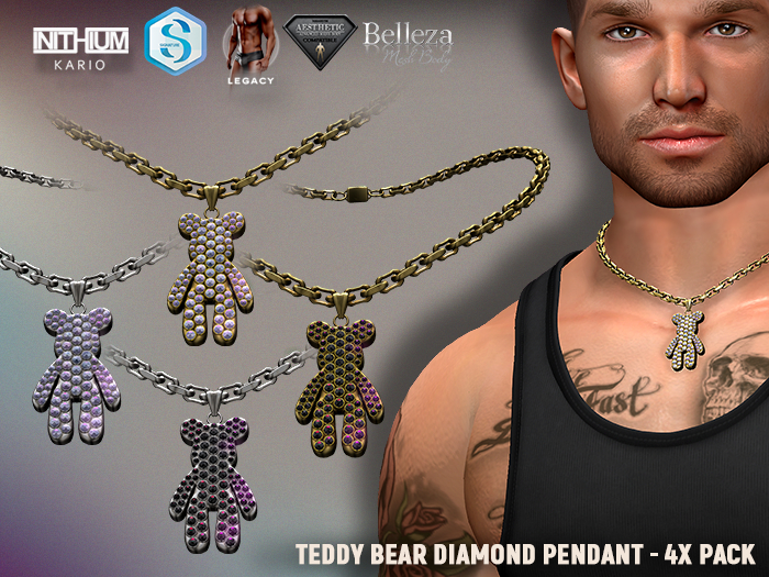 [7/11] Teddy Bear Diamond Pendant
