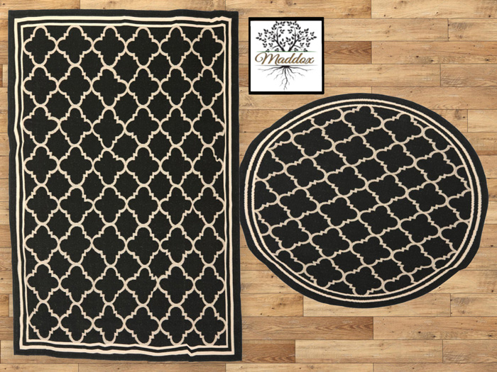 Maddox - Rug Set-Trellis-black