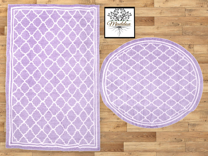 Maddox - Rug Set-Trellis-light purple